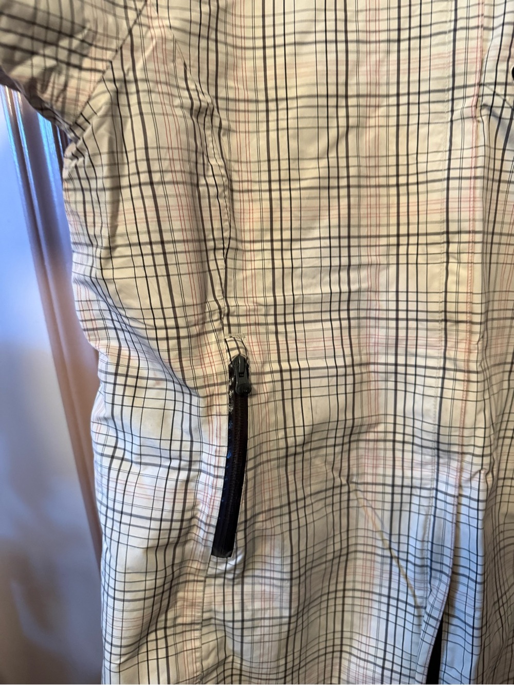 Helly Hansen White Plaid Shell Wind and Rain Coat - Picture 5 of 10